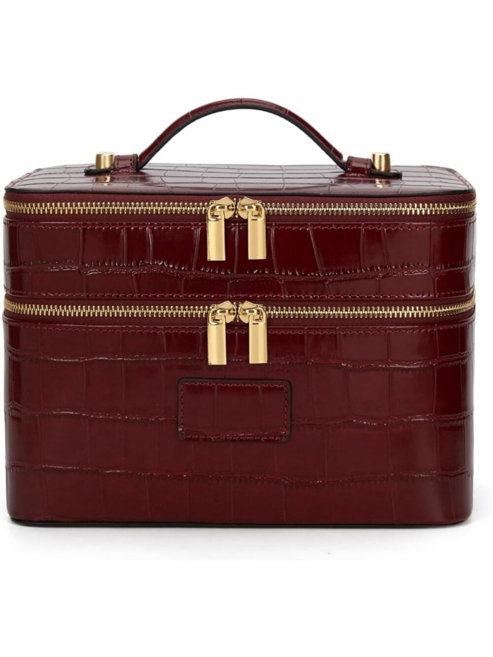 Stylish Large Crocodile Makeup Bag - Travel Toiletry Case for Women, Leather